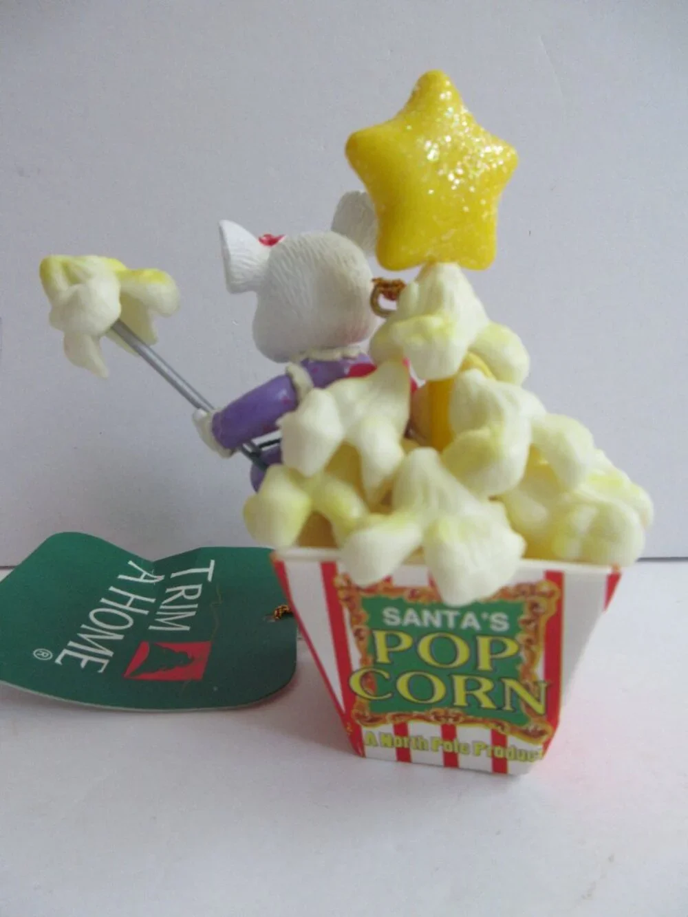 Trim A Home Christmas Tree Ornament Mouse Stringing Santa's Popcorn Kmart 1996